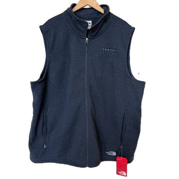 NWT! The North Face Men's 3XL Blue Knit Fleece Vest Full Zip Casual CANOO Warm - Picture 1 of 14